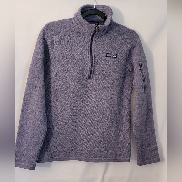 Patagonia Unisex Zip-Up Sweater in Heathered Purple Size M - Picture 1 of 10
